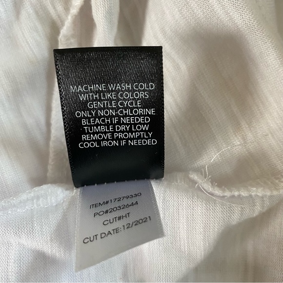 Torrid Off Shoulder Feather Soft Slub Twist Hem White Gold Palm Tree Top 1X - Picture 9 of 12